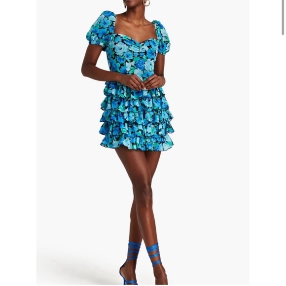 ROTATE Ruffle Puff Sleeve Mini Dress Size US 6 NWOT - Picture 1 of 7